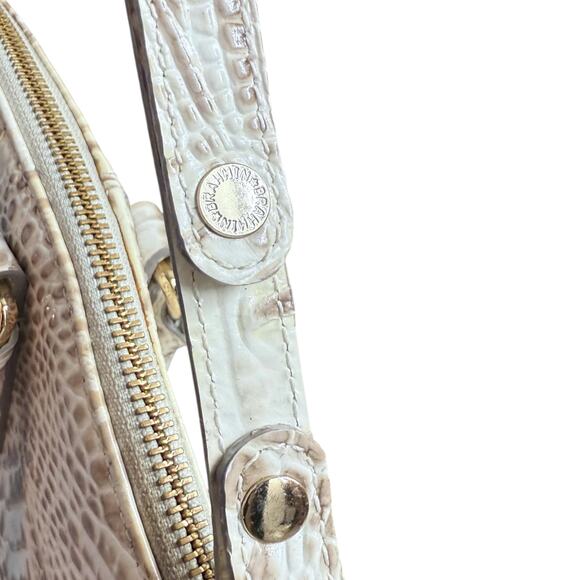 Brahmin Duxbury Satchel Shoulder Bag Beige White Melbourne Croc Embossed Purse‎ - Picture 13 of 16